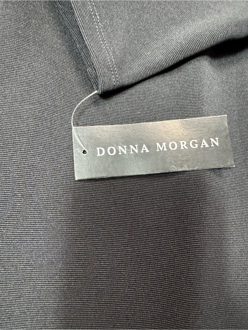 NWT New Donna Morgan Black Asymmetric One-Shoulder Long Sleeve Dress Size 0 - Picture 6 of 7